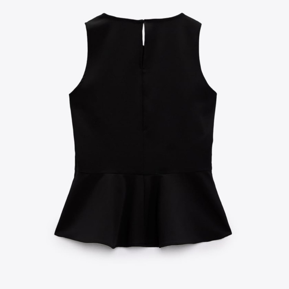NWT Zara Pearl Peplum Top - Picture 7 of 11